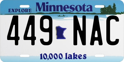 MN license plate 449NAC