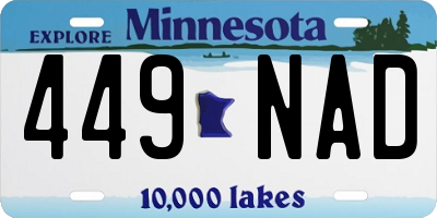 MN license plate 449NAD