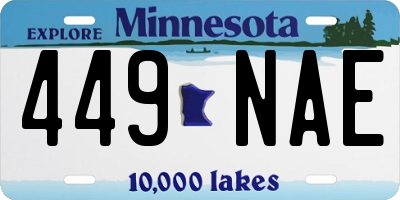MN license plate 449NAE