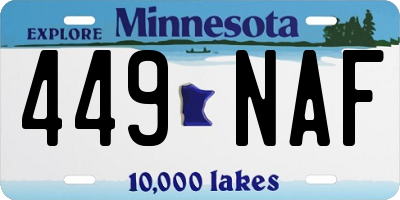 MN license plate 449NAF