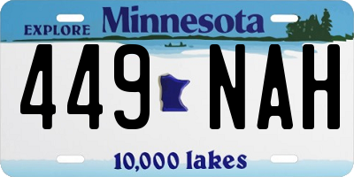MN license plate 449NAH