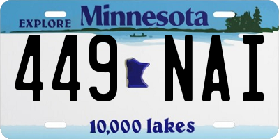 MN license plate 449NAI