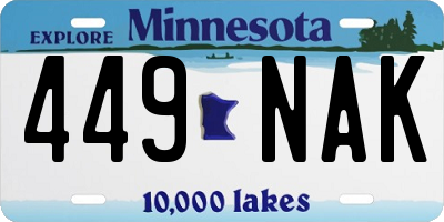 MN license plate 449NAK