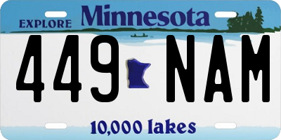 MN license plate 449NAM