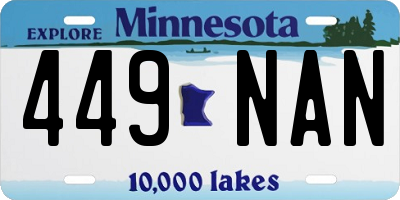 MN license plate 449NAN