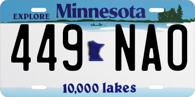 MN license plate 449NAO