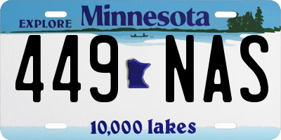 MN license plate 449NAS