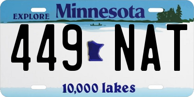 MN license plate 449NAT