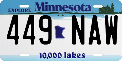 MN license plate 449NAW
