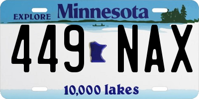 MN license plate 449NAX