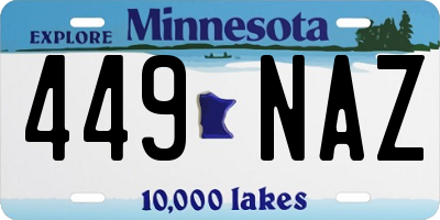 MN license plate 449NAZ