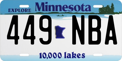 MN license plate 449NBA