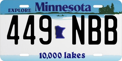 MN license plate 449NBB