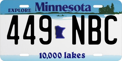 MN license plate 449NBC