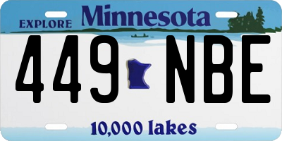 MN license plate 449NBE