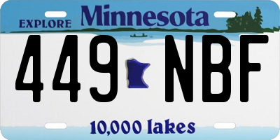 MN license plate 449NBF