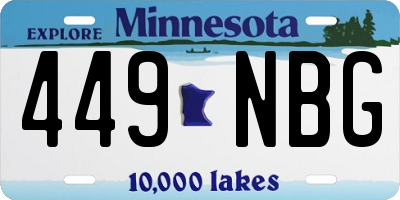 MN license plate 449NBG