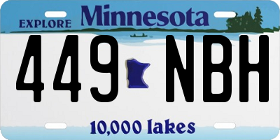 MN license plate 449NBH