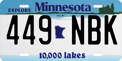MN license plate 449NBK