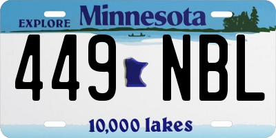 MN license plate 449NBL