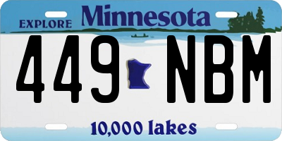 MN license plate 449NBM