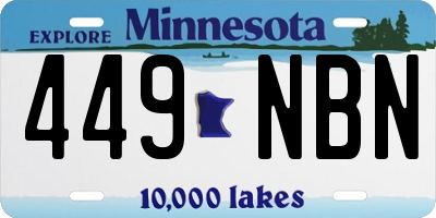 MN license plate 449NBN