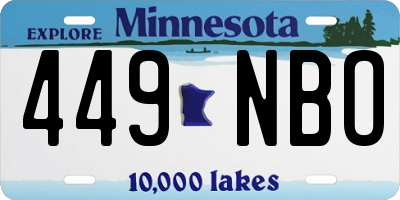 MN license plate 449NBO