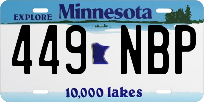 MN license plate 449NBP