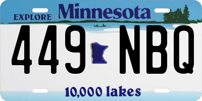 MN license plate 449NBQ