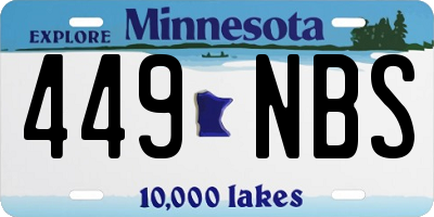 MN license plate 449NBS