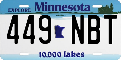MN license plate 449NBT