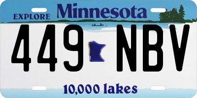 MN license plate 449NBV