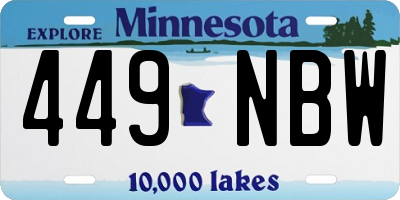 MN license plate 449NBW