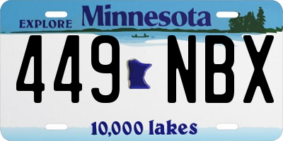 MN license plate 449NBX