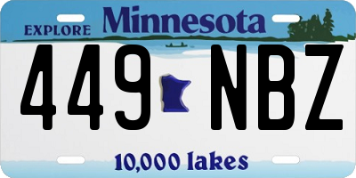 MN license plate 449NBZ