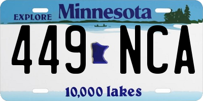 MN license plate 449NCA