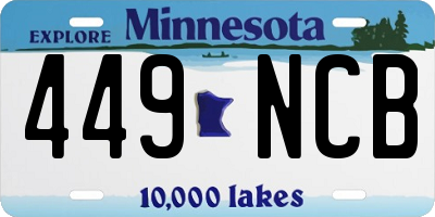 MN license plate 449NCB