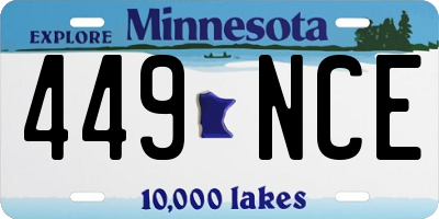 MN license plate 449NCE