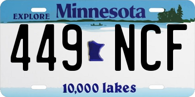 MN license plate 449NCF