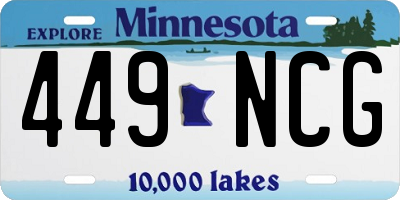 MN license plate 449NCG