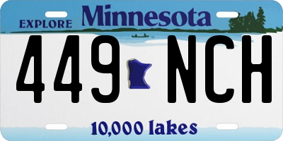 MN license plate 449NCH