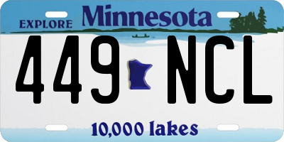 MN license plate 449NCL
