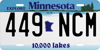 MN license plate 449NCM