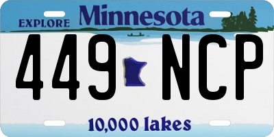 MN license plate 449NCP