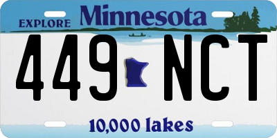 MN license plate 449NCT