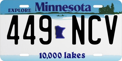 MN license plate 449NCV