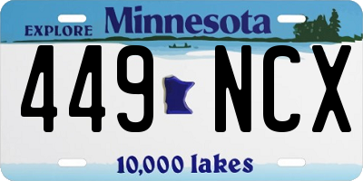MN license plate 449NCX