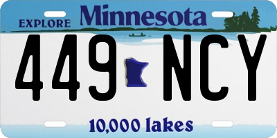 MN license plate 449NCY