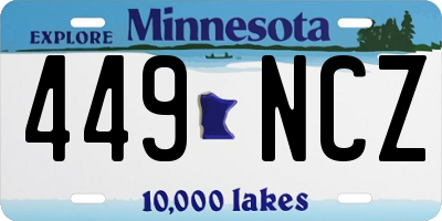 MN license plate 449NCZ