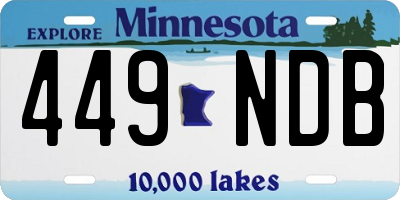 MN license plate 449NDB